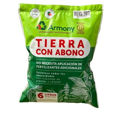 Tierra Con Abono 6 Litros  Armony Sustentable