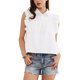 thumbnail image 1 of CURVY GLAM Blusas casuales de verano para mujer con botones, cuello con solapa y mangas con volantes XL Blanco, 1 of 6