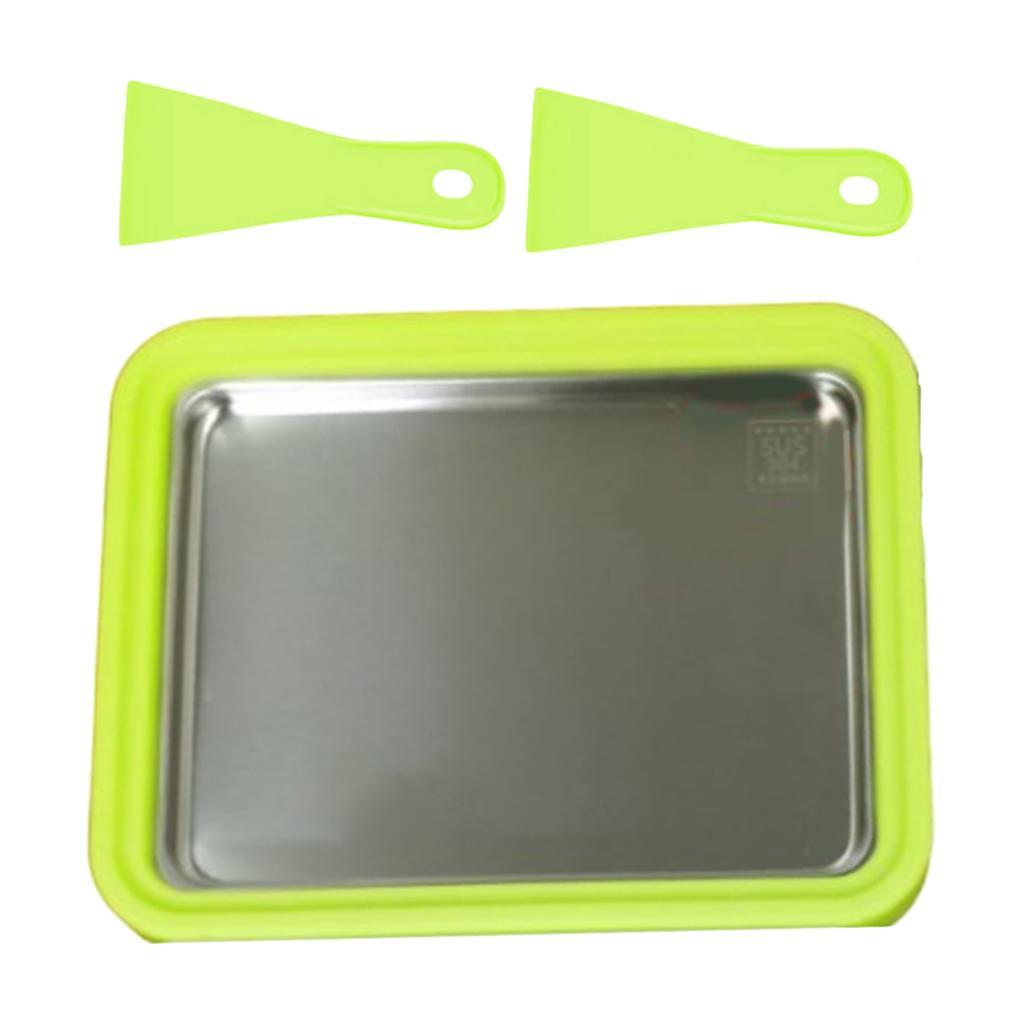 Magideal - Máquina Para Hacer Platos De Helado Con Placa De Sartén Fría, Máquina Enrollada De Helado Multiusos Portátil De Acero Inoxidable, Hecha En Casa Para Verde