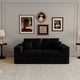 thumbnail image 1 of 70.87*35.43"Modular sectional sofa seat,Upholstered compressed couch for living room,Bedroom,Apartment,No assembly required,2 PC free combination,Plush corduroy fabric,BLACK, 1 of 3