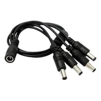 Gen - Cable Poder Splitter Camara Seguridad 4 Salidas Jack 5.5*2.5 Negro