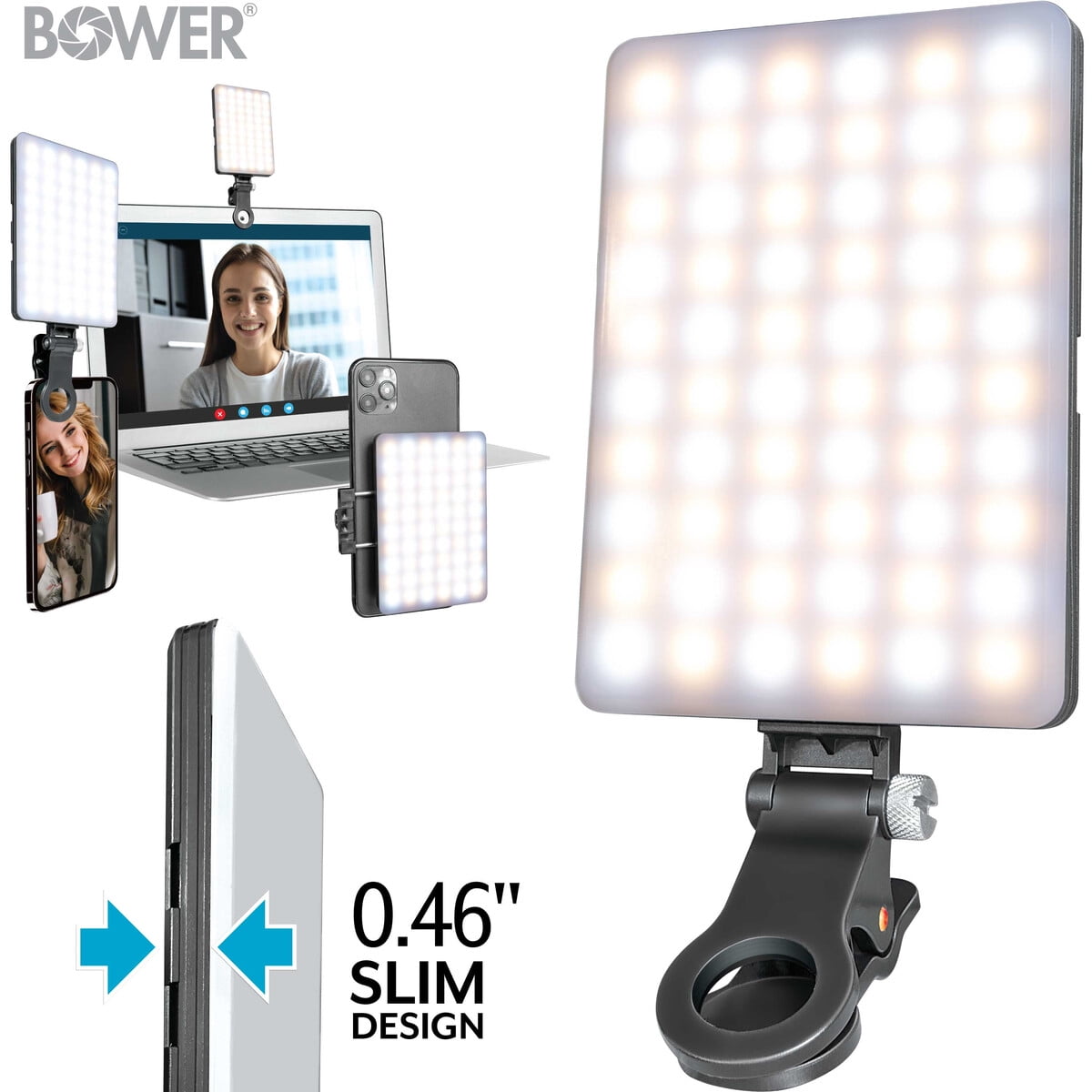 Luz Led Bower Clipon Snap 8 Niveles Usbc Microusb Streaming