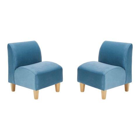 Bodevir - Set Poltrona Soft 1C Felpa 05 Azul Petroleo