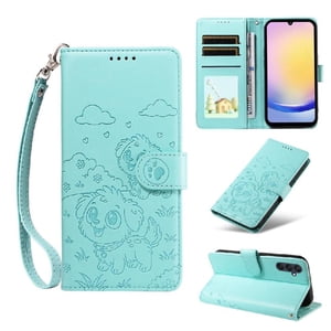 Funda Billetera Foxdock Compatible Con Samsung Galaxy A25 5G, Diseño Perrito Tierno, Ranuras Para Tarjetas Y Soporte Plegable