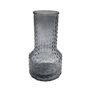 Fliperex - Florero Decorativo De Vidrio Con Diseño Base Ancha Gris 25 Gris