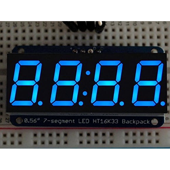 Pantalla LED Adafruit de 4 dígitos 7 segmentos 0,56" con módulo I2C