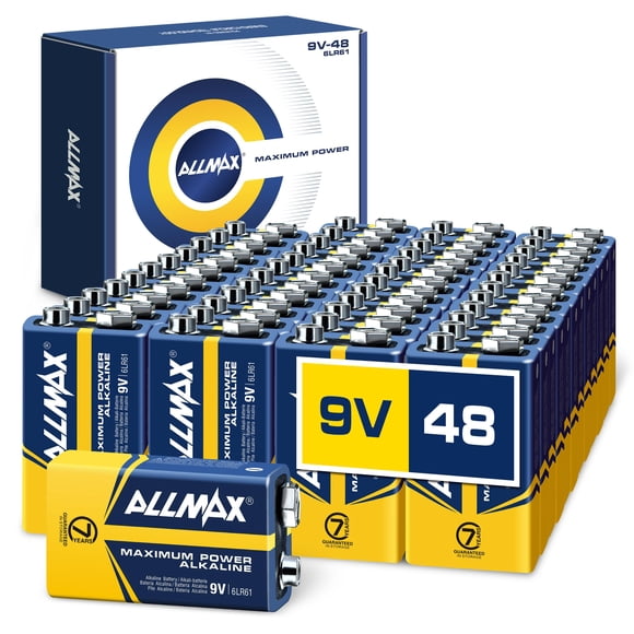 Pilas alcalinas Allmax de 9 V de máxima potencia (48 unidades)