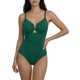 thumbnail image 1 of INSPIRE CHIC Traje de baño de una pieza para mujer con corte en V, monokini, tirantes ajustables, control de abdomen, parte inferior, traje de baño, talla extra grande, verde oscuro, 1 of 5