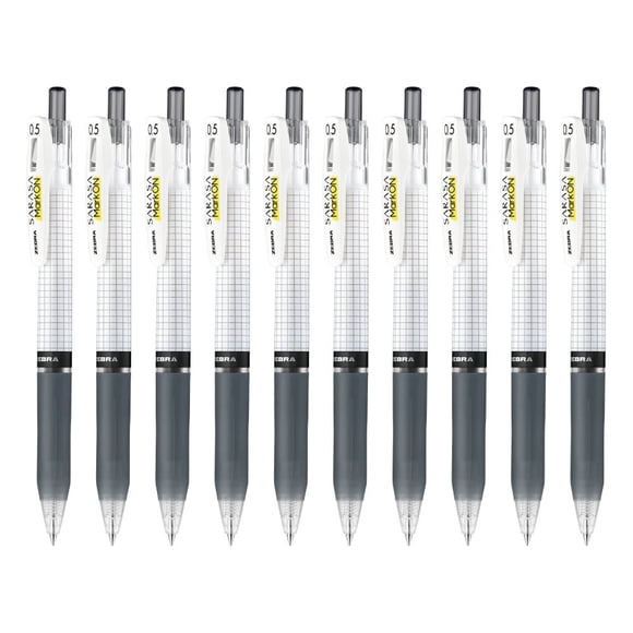 Bolígrafo de gel Zebra Sarasa Mark On 0,5 mm negro (paquete de 10)