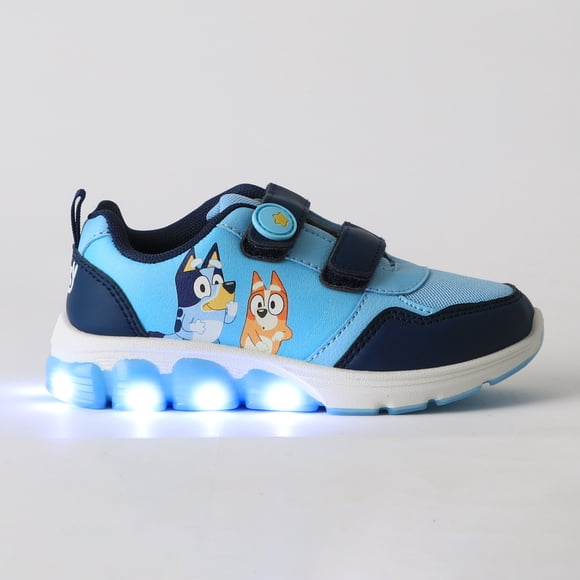 Zapatilla Luces Niño Velcro Celeste Bingo & Bluey