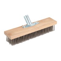 Magideal - Cabezal De Cepillo Para Suelo, Cepillo De Alambre De Acero Inoxidable, Cepillo Fregador Multiusos, Cabezal De Cepillo Para Bañera, Cubiertas De Madera 30 Centimetros