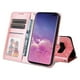 thumbnail image 5 of Funda tipo cartera FOXDOCK para Samsung Galaxy S10 , diseño girasol en relieve, cuero PU, cierre magnético, soporte y tarjetero, 5 of 5