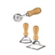 thumbnail image 1 of 3pcs Set Stamp Maker Cutter With Roller Wheel Set, Mold With Wooden Handle And Fluted Edge, Pasta Press Kitchen Attachment, 1 of 2