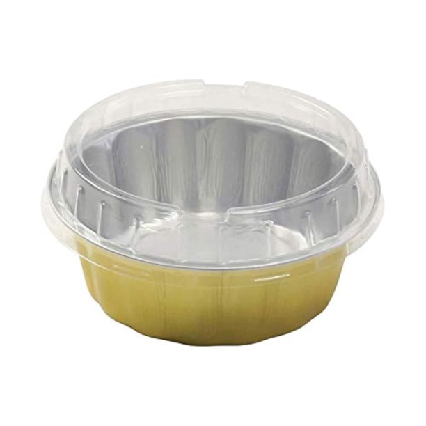 Bandeja para hornear KitchenDance desechable de aluminio coloreado de 240 ml con tapa