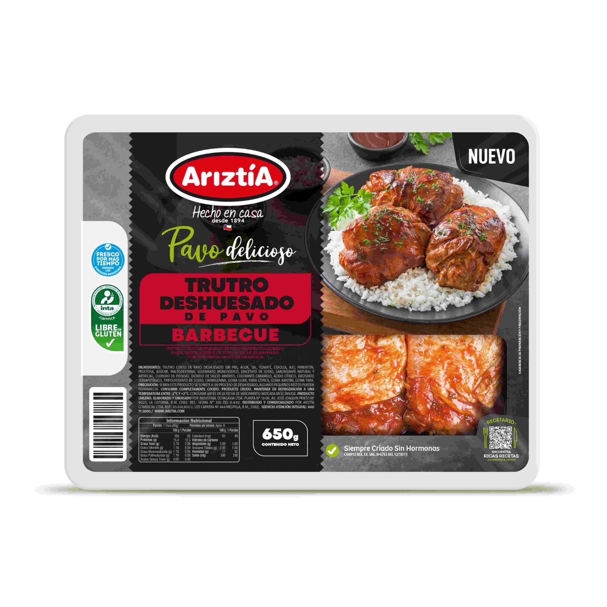 Truto Deshuesado De Pavo Bbq 650 g Ariztia
