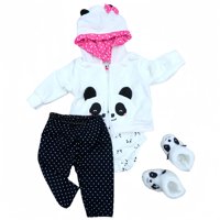 Maihao - Conjunto De Ropa Para Niña Reborn Baby Doll De 17 A 22 Pulgadas Con Panda, 4 Piezas