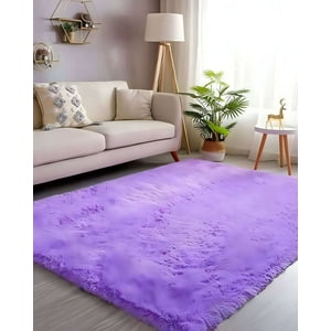 Teng Fei - Alfombra Peluda Suave 180 X 200 Cm Primera Calidad Lila