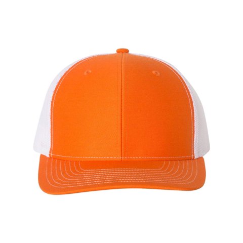 R Richardson - Gorra Richardson Snapback Trucker Ajustable Naranja/Blanca
