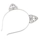 thumbnail image 1 of Bargains Únicos Navidad 1 Pc Diadema Elegante con Orejas de Gato de Diamante Falso para Mujeres Niñas 6.30"x6.10" Tono Plateado, 1 of 4