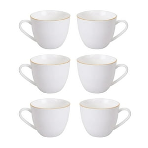Disparo - Set 6 Tazas De Te 260Ml Royal Borde Dorado Menaje Cocina
