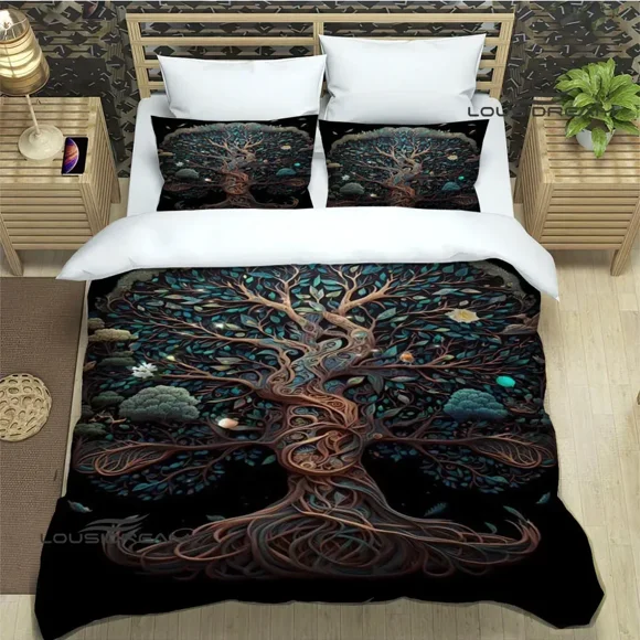 Tree of Life printed Bedding Sets exquisite bed supplies set duvet cover bed comforter set bedding set luxury birthday gift