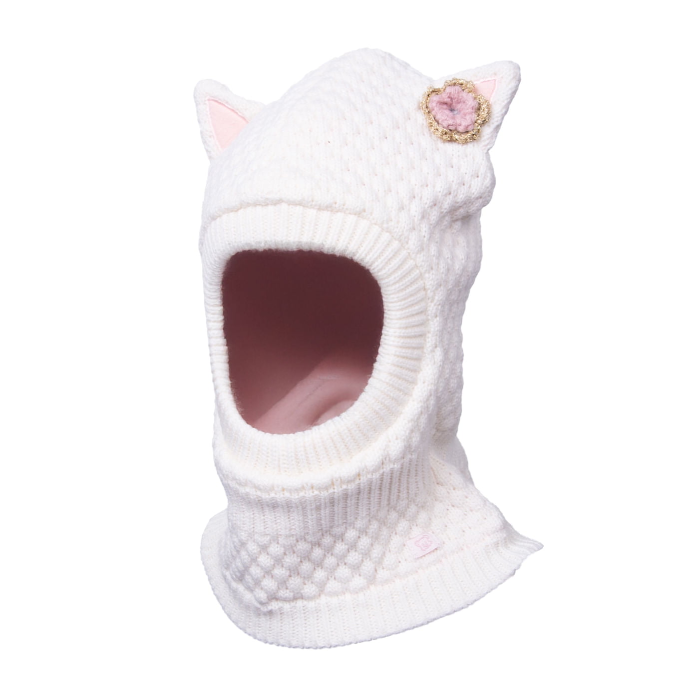 Pillin - Gorro Bebé Niña Pasamontañas Con Orejitas Crudo