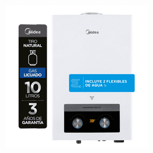 Midea - Calefont 10 Litros Tiro Natural Gas Licuado
