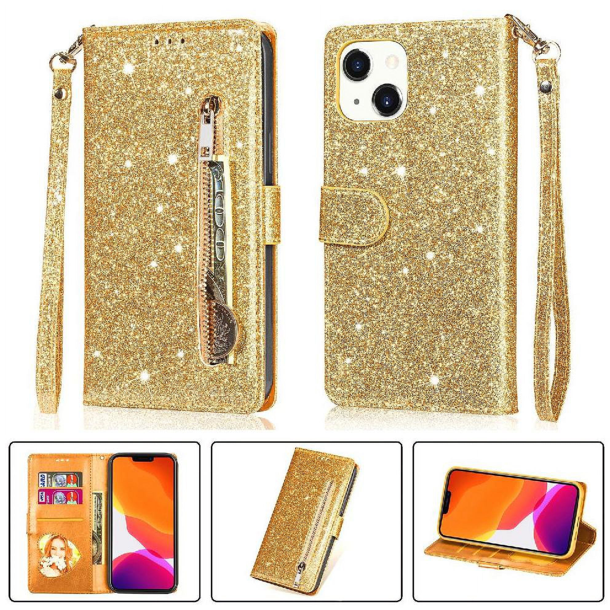 Funda Para Foxdock Elegante Funda Iphone 13 Glitter Con Cremallera-ideal Para El Uso Diario