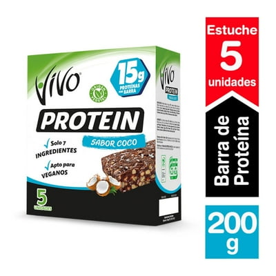 Barra De Proteína Sabor Coco 5 Un 200 G Vivo