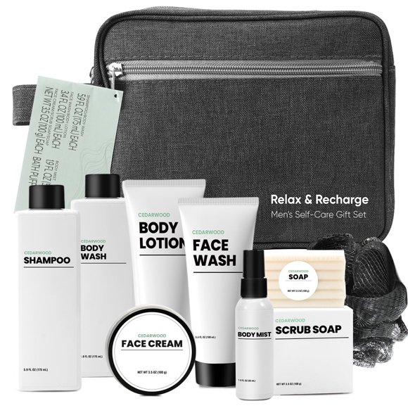 Set de Aseo BODY EARTH Cedarwood de 10 Piezas con Bolsa de Viaje
