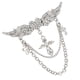 thumbnail image 3 of Clásico Traje Para Hombre Broches Cristal Alas De Ángel Borlas Broche Alfileres Plata, 3 of 5