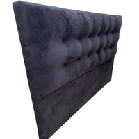 Muebles Barcelona - Respaldo De Cama 1 Plaza Valencia Felpa Negro