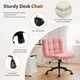 thumbnail image 4 of Silla giratoria Furnimart rosa de peluche sintético con asiento ajustable, 4 of 9