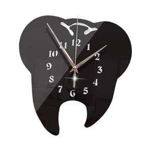 Magideal - Relojes De Pared De Acrílico Modernos, Reloj Con Número Árabe En Forma De Pegatina Con Espejo Grande Que No Hace Tictac Para La Sala De Estar Del Dorm Negro