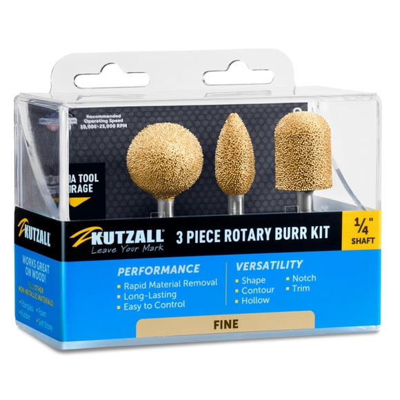 Kit de fresas rotativas Kutzall de 3 piezas con eje de 6 mm para Bosch, DeWalt