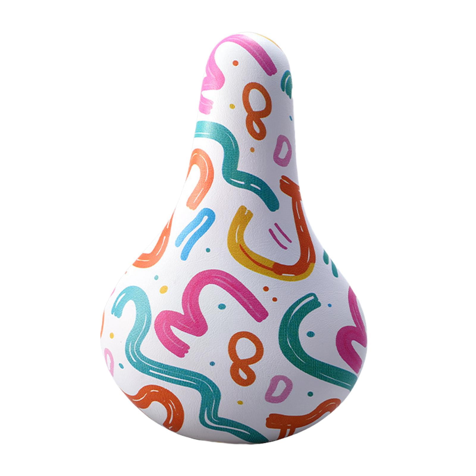 Ioensy - Sillín Infantil Para Bicicleta, Suave, Antideslizante, Con Diseño De Dibujos Animados, Ideal Para Actividades Al Aire Libre. Líneas Coloridas.