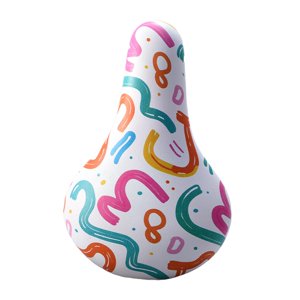 Ioensy - Sillín Infantil Para Bicicleta, Suave, Antideslizante, Con Diseño De Dibujos Animados, Ideal Para Actividades Al Aire Libre. Líneas Coloridas.