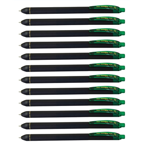 Bolígrafo Energel Kuro Gel Líquido 0 7 Mm Tinta Verde Paquete De 12