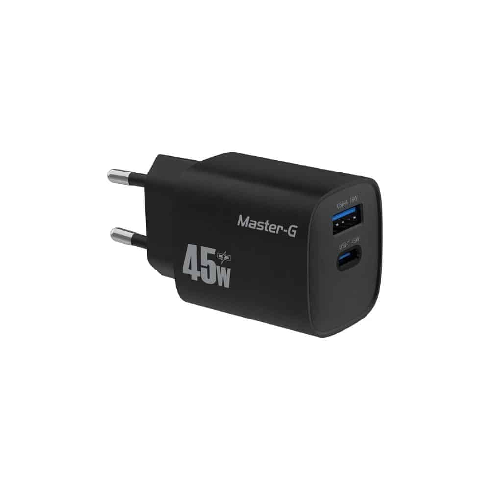 Master-g - Cargador Portátil 45w Con Cable (1xusb-c; 1xusb-a)