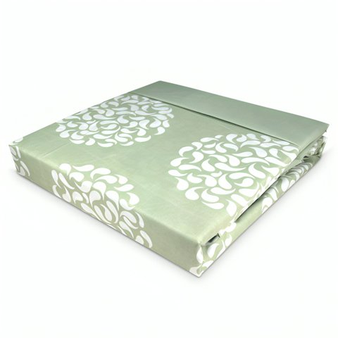 Doral - Sábanas Aterciopelada Composé 2 Plazas Círculos Blanco Y Verde