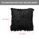 thumbnail image 4 of Funda de Cojín de Pelo Sintético Shaggy REGALWOVEN, Funda de Cojín Cuadrada Suave y Acolchada, 18" x 18" Negro, 4 of 7