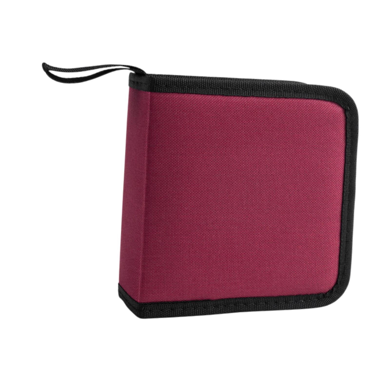 Magideal - Estuche De Almacenamiento Para Cd Y Dvd, Soporte Para Discos, Capacidad De 40, Funda Compacta, Portátil, Fácil De Almacenar, Bolsa Para Cd De Tela Rojo
