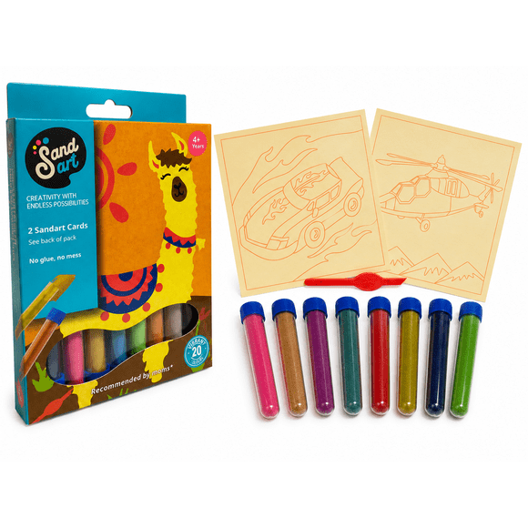 Kit Arte con Arena Auto y Helicóptero | SandArt | Manualidades Niños Sin Pantallas | MP15
