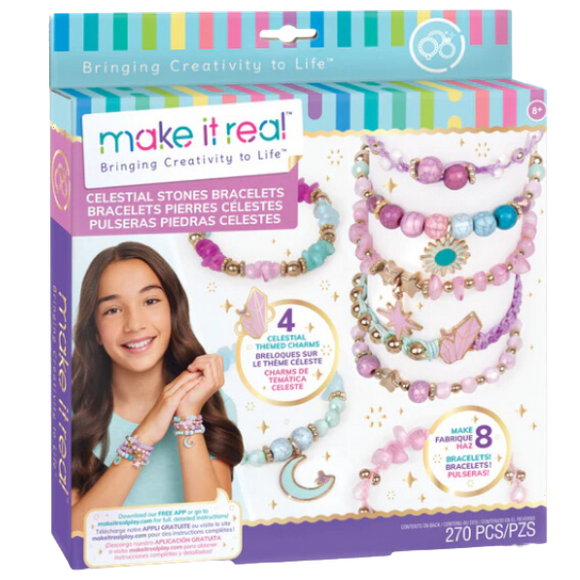Make it Real Pulseras Piedras Celestes 270 Piezas