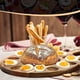thumbnail image 3 of Bandeja para huevos rellenos de madera reversible de 16 agujeros, tabla de embutidos redonda de madera para huevos de Pascua, queso y embutidos., 3 of 7
