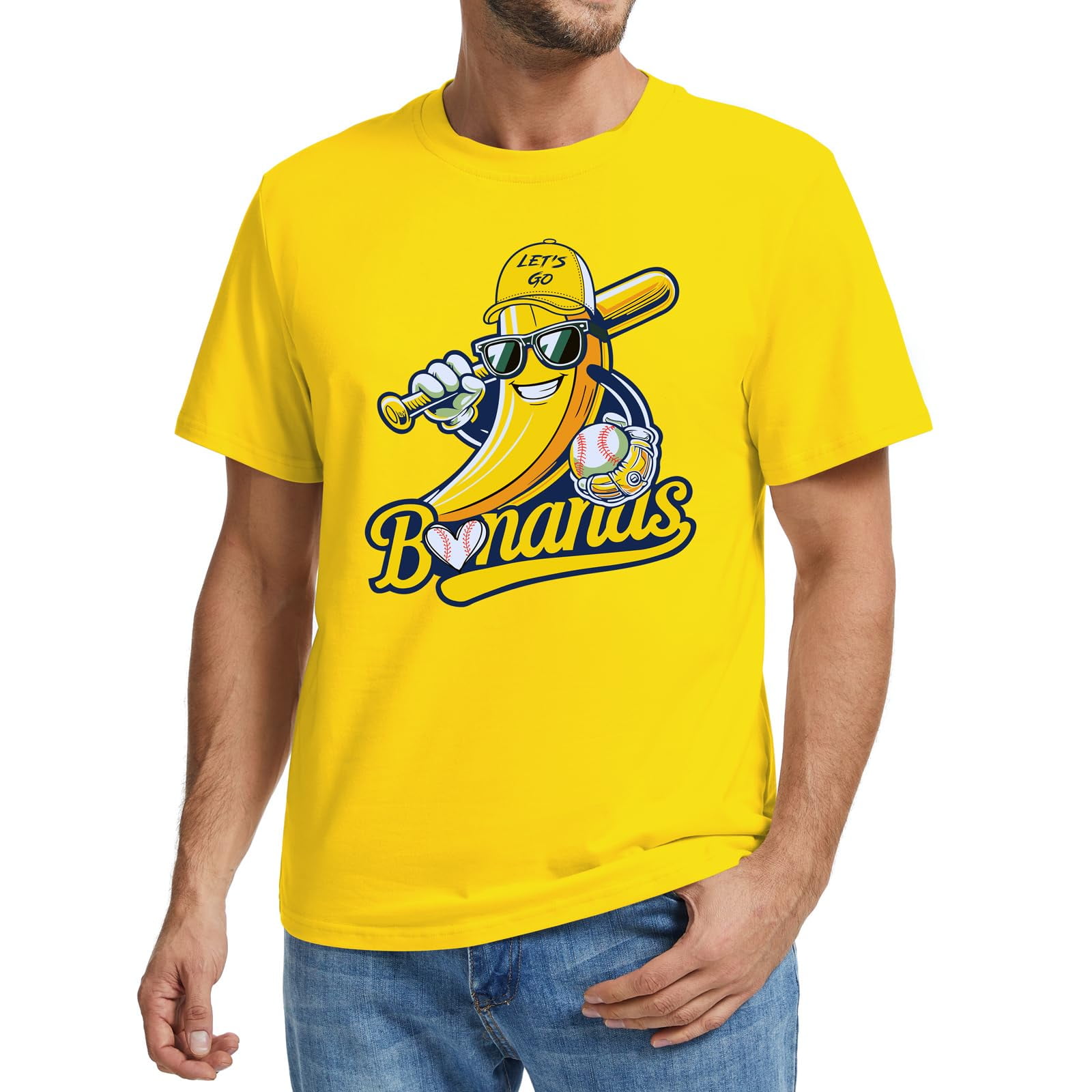 Camiseta Talovee Baseball Game Day Fan Para Hombre, Amarilla, Xxl
