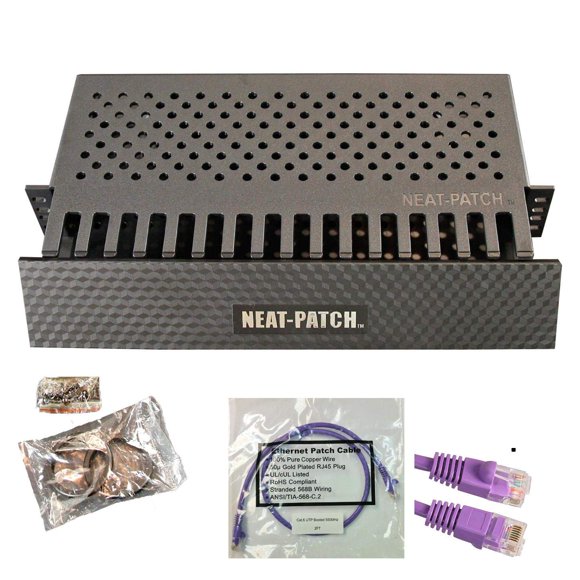 Kit de gestión de cables NEAT-PATCH 2U 144 CAT6 60 cm púrpura