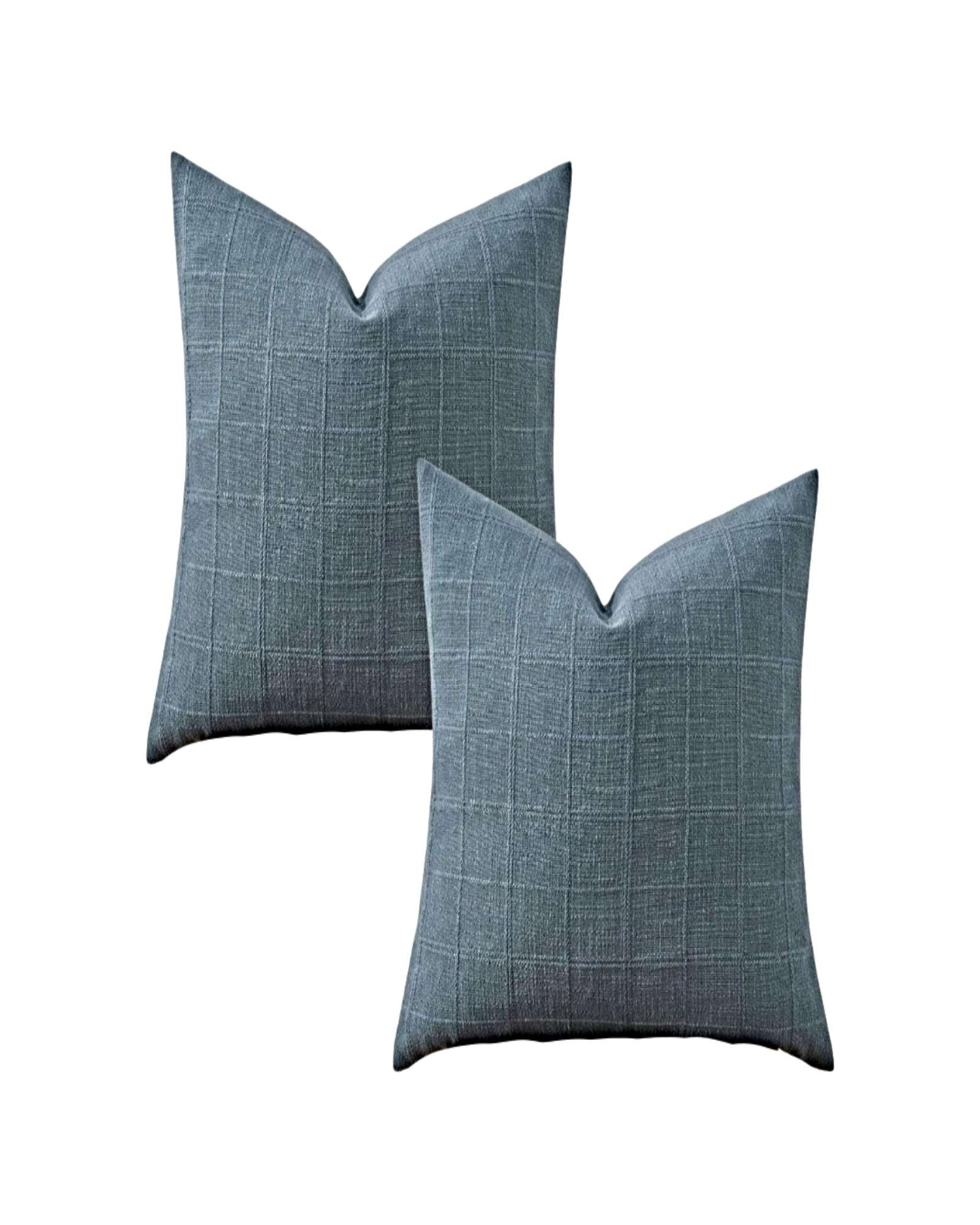 Genérico - Juego De 2 Fundas De Cojin Jacquard Cuadrille 45X45 Cm Azul