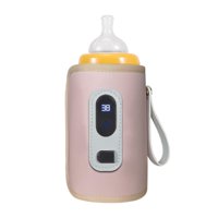 Magideal - Calentador De Biberones, Recipiente Para Leche De Viaje, Biberón Multifuncional Que Mantiene La Taza Más Caliente, Calentador De Leche Para Lactancia, Rosa