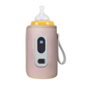 Magideal - Calentador De Biberones, Recipiente Para Leche De Viaje, Biberón Multifuncional Que Mantiene La Taza Más Caliente, Calentador De Leche Para Lactancia, Rosa